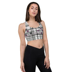 Load image into Gallery viewer, Got Pla(yed)id© Grey, Black &amp; Fuchsia Compression Racerback Sports Bra for Women Pickleball Enthusiasts
