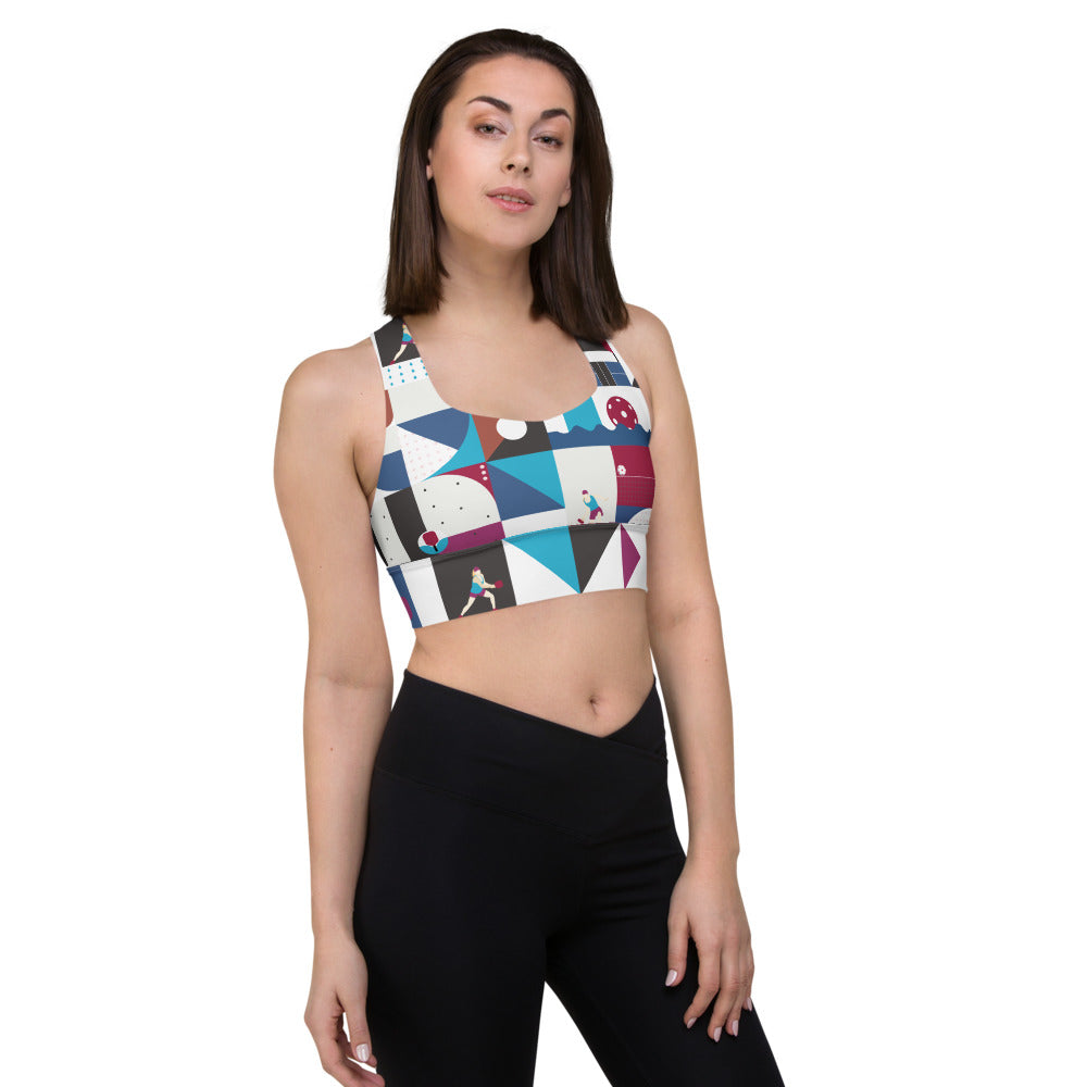 Dink & Drive under the Sun Hopeful Discordance© Women's Compression Racerback Sports Bra for Pickleball Enthusiasts