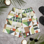 Load image into Gallery viewer, Dink &amp; Drive under the Sun Considerate© Men&#39;s Long Casual Shorts for Pickleball Enthusiasts, Shades of Green
