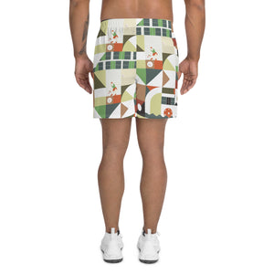 Dink & Drive under the Sun Considerate© Men's Long Casual Shorts for Pickleball Enthusiasts, Shades of Green