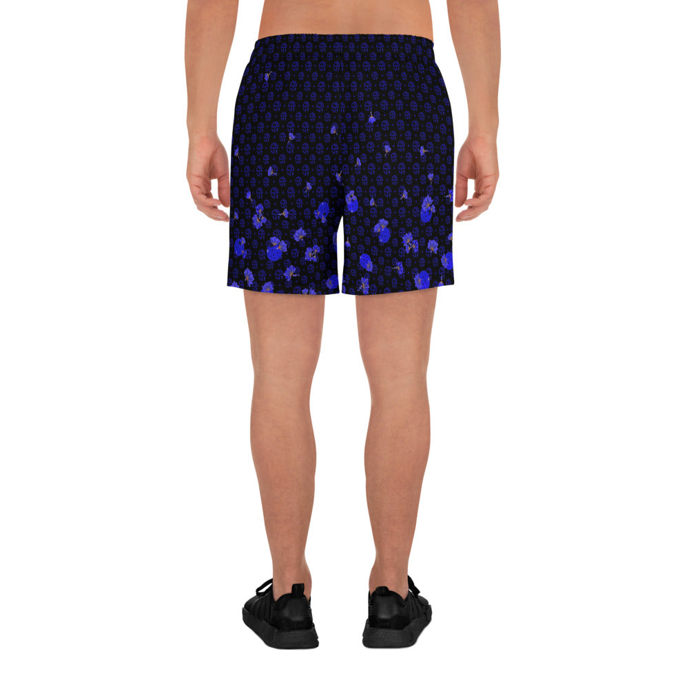 Spring Dink Logo© Gradient Black, Blue, Tangelo, & Yellow Men's Long Casual Shorts for Pickleball Enthusiasts