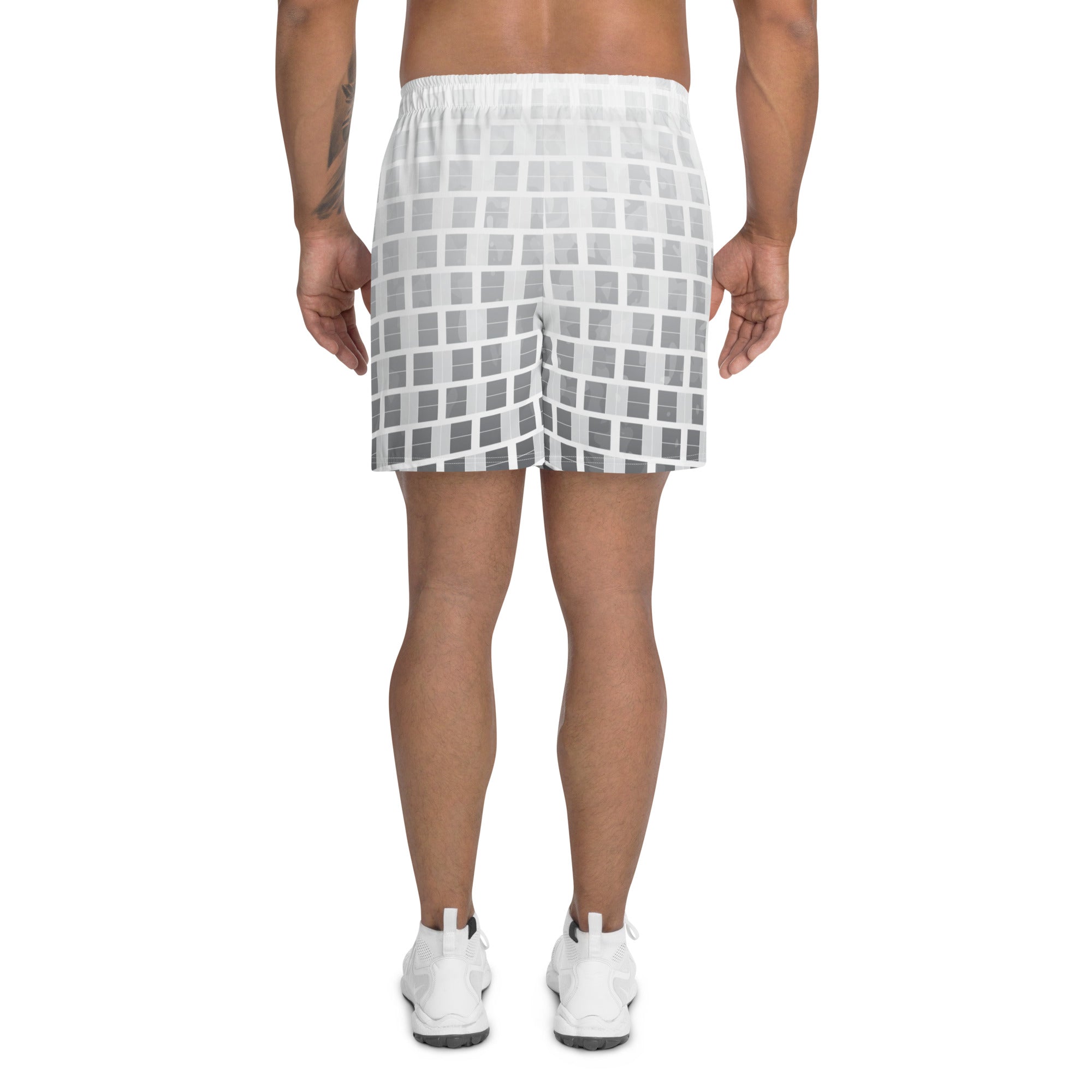 "I Campi da Pickleball©" Ombre Camouflage Grey Men's Long Casual Shorts for Pickleball Enthusiasts