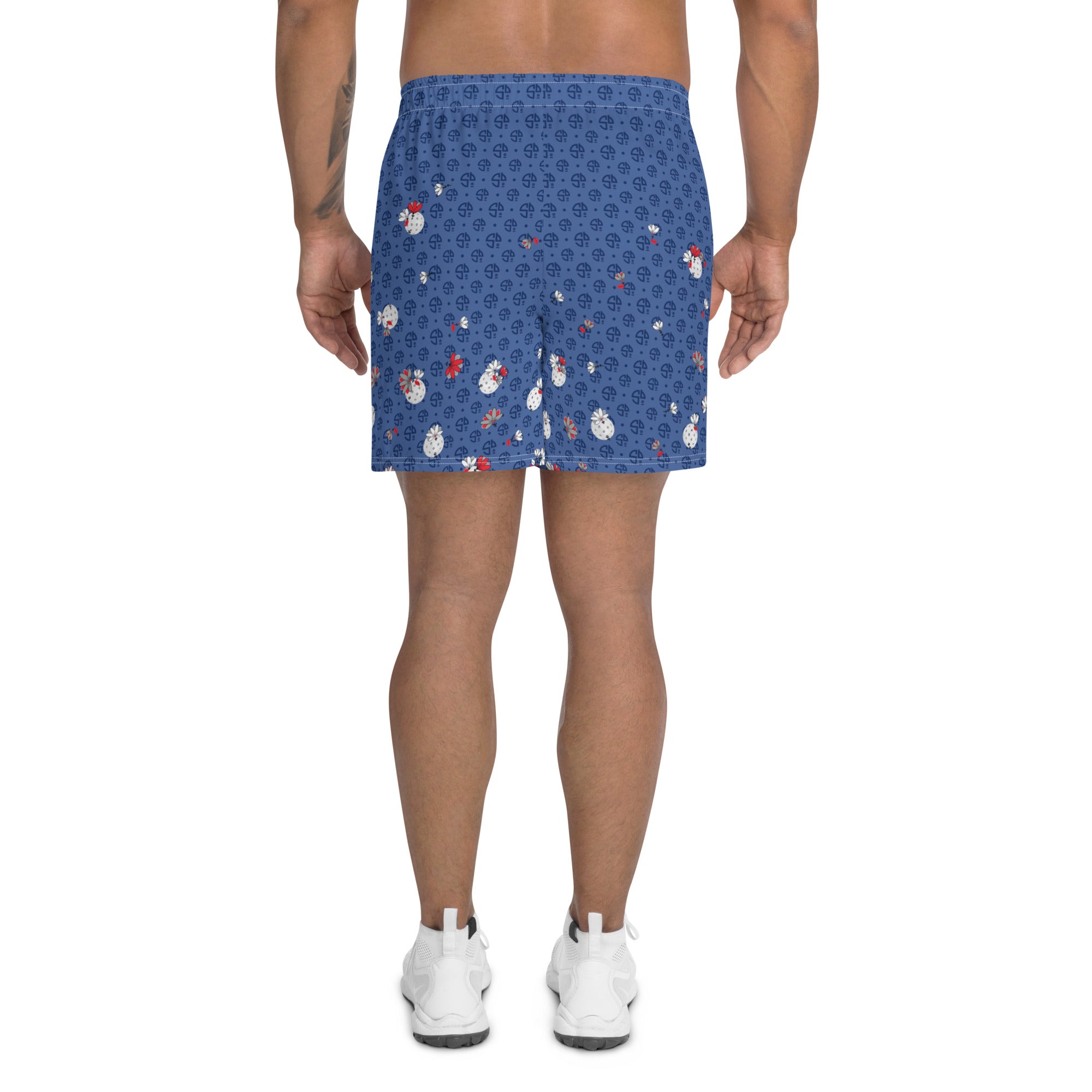 Spring Dink Logo Gradient© Red, White & Blue Men's Long Casual Shorts for Pickleball Enthusiasts