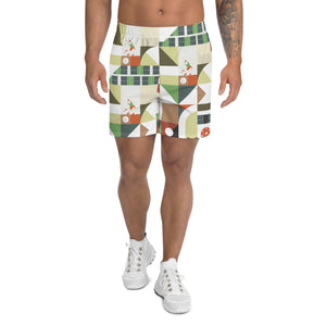 Dink & Drive under the Sun Considerate© Men's Long Casual Shorts for Pickleball Enthusiasts, Shades of Green