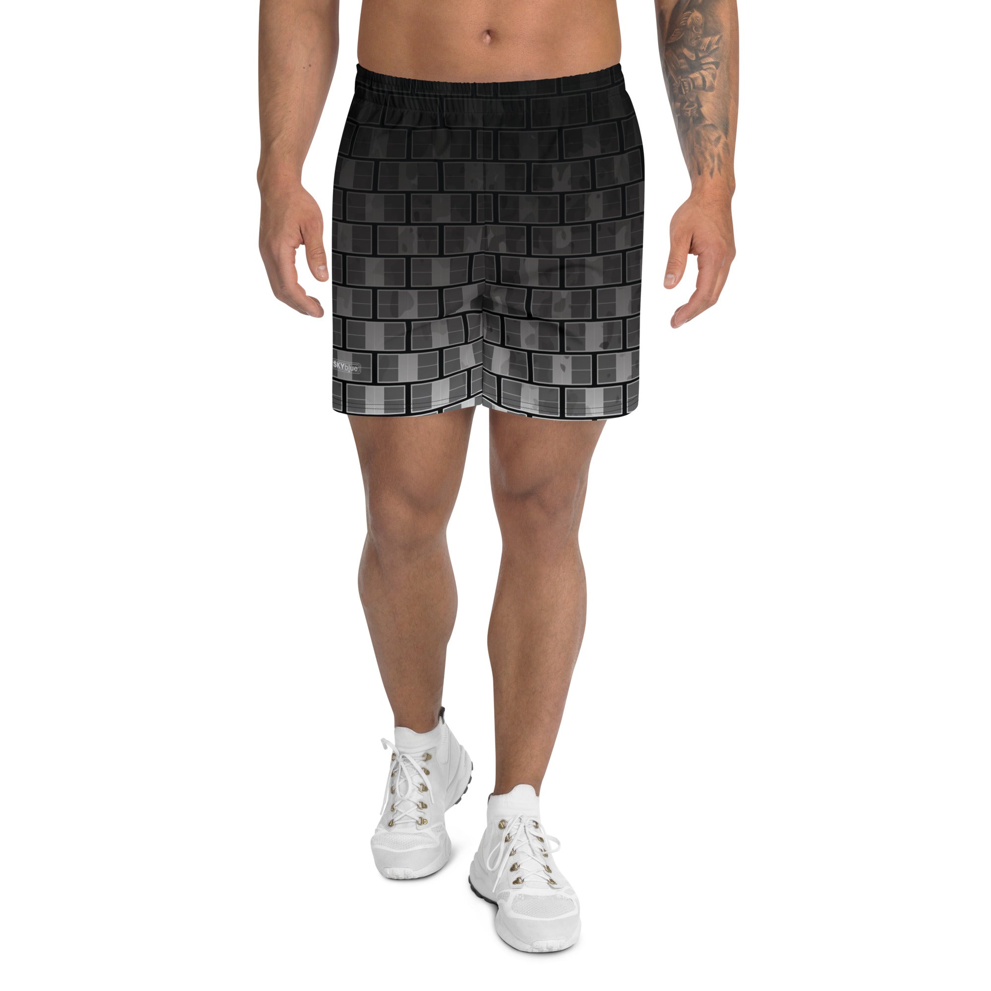 "I Campi da Pickleball©" Ombre 15 Shades of Grey Men's Long Casual Shorts for Pickleball Enthusiasts