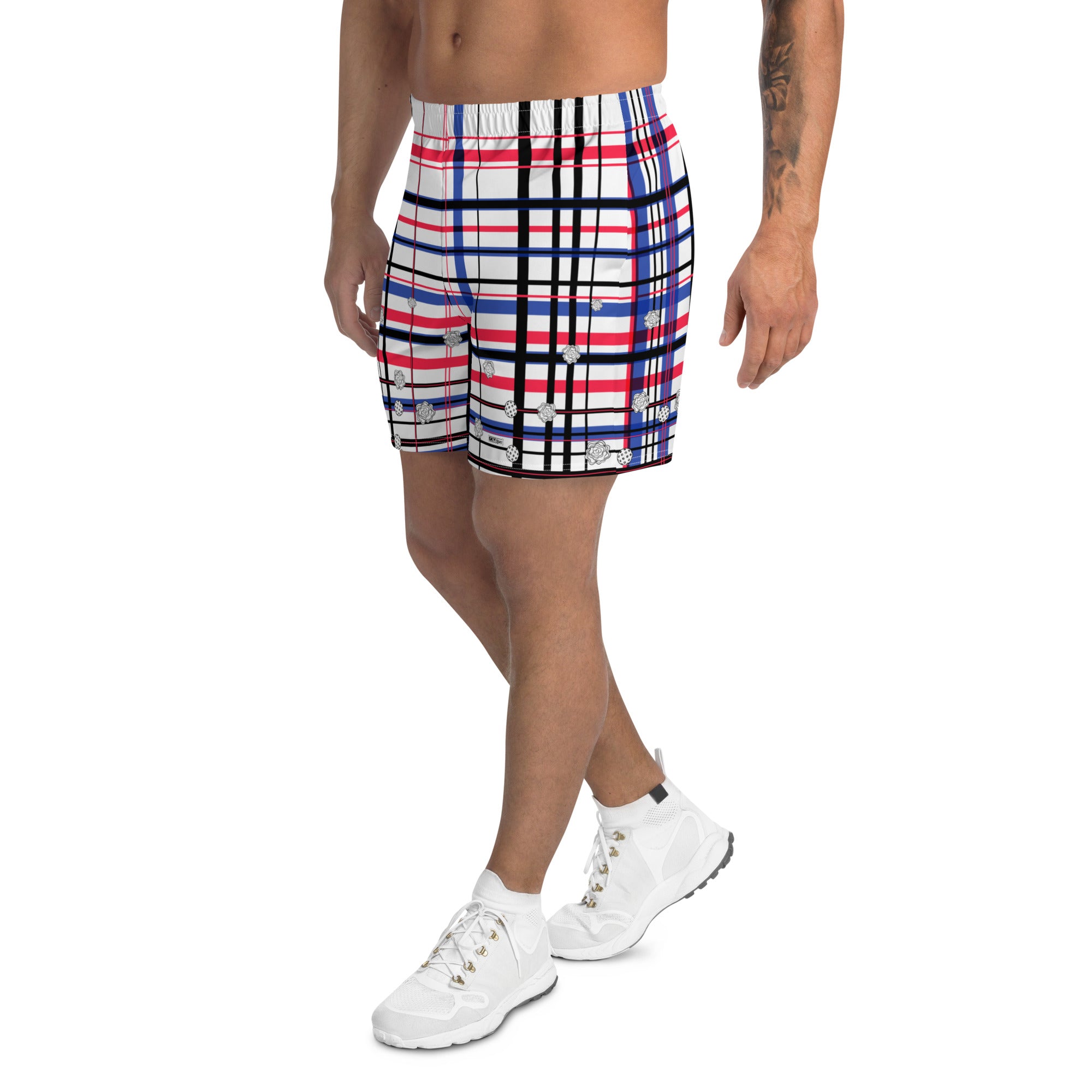 Got Pla(yed)id© Red, White & Blue 2.0 Men's Long Casual Shorts for Pickleball Enthusiasts