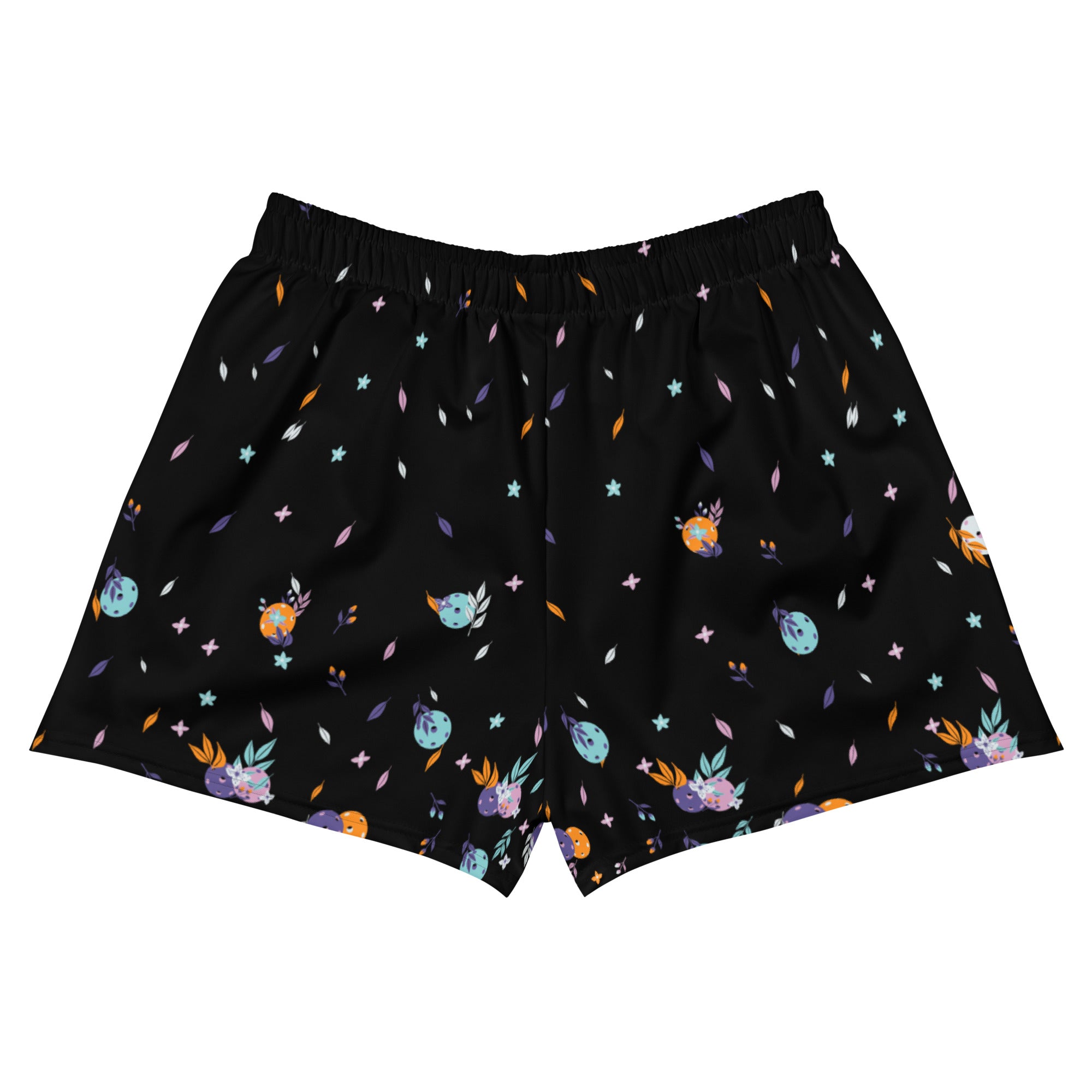"La Vie en Noir du Pickleball" Spring Dink Gradient© Multi-Colored Women's Pickleball Athletic Short Shorts w/pockets