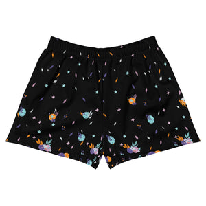 "La Vie en Noir du Pickleball" Spring Dink Gradient© Multi-Colored Women's Pickleball Athletic Short Shorts w/pockets