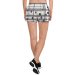 Load image into Gallery viewer, Got Pla(yed)id© Grey, Black &amp; Fuchsia Women&#39;s Pickleball Athletic Short Shorts w/pockets
