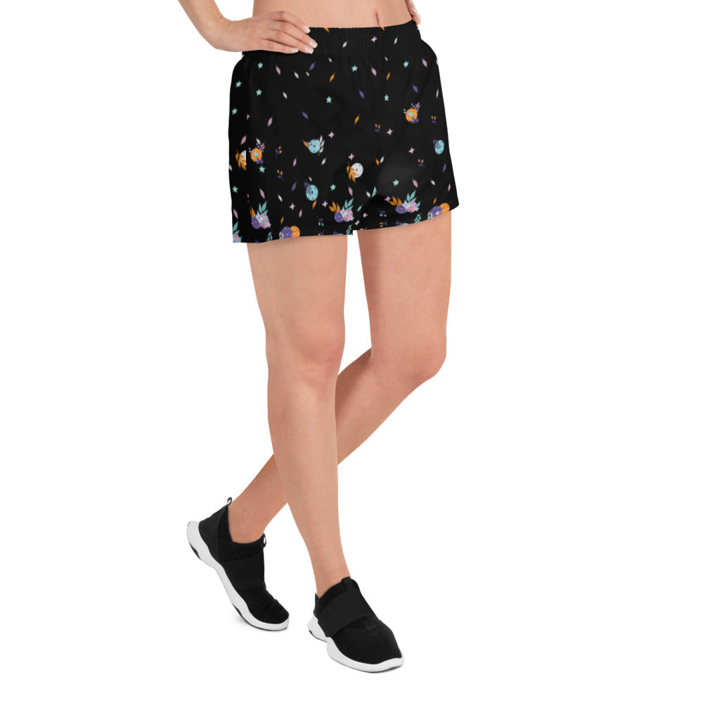 "La Vie en Noir du Pickleball" Spring Dink Gradient© Multi-Colored Women's Pickleball Athletic Short Shorts w/pockets