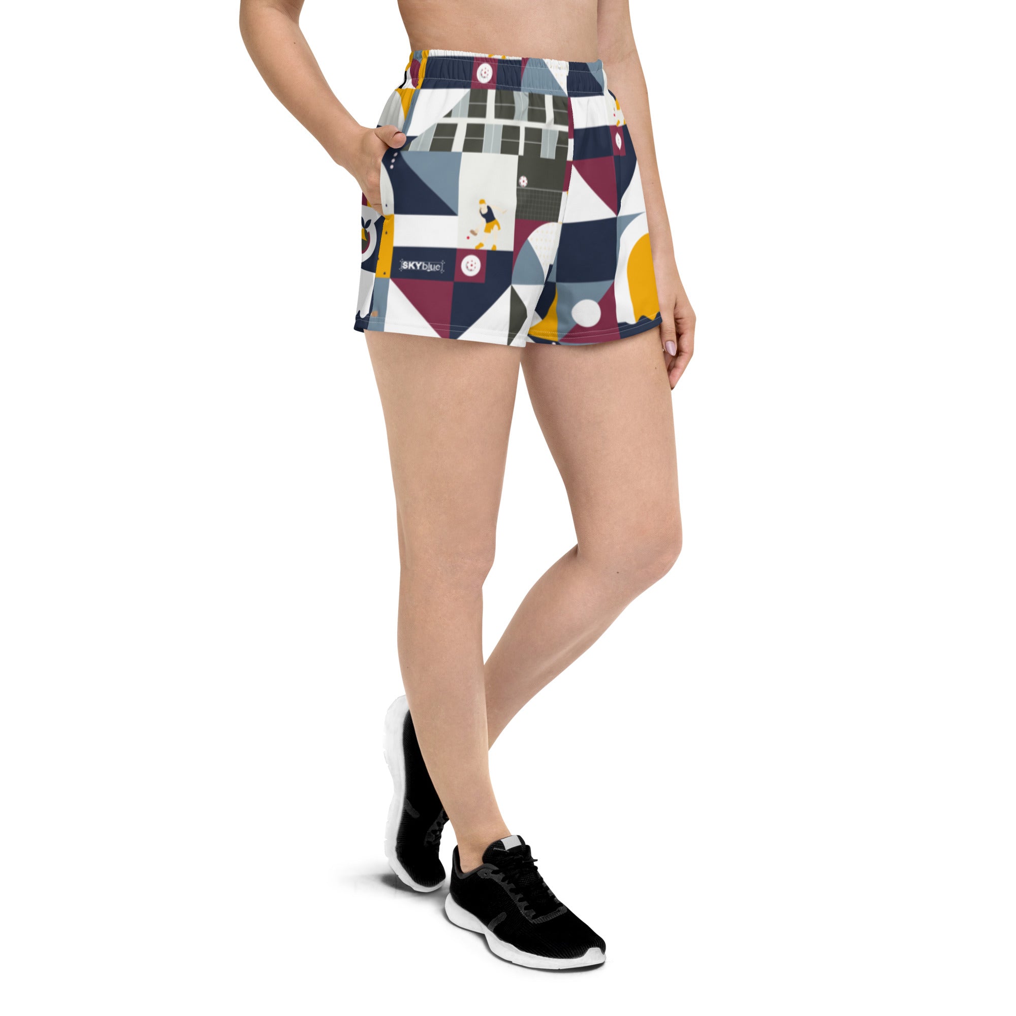 Dink & Drive under the Sun Soft Chaos© Women's Pickleball Athletic Short Shorts w/pockets