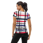 Load image into Gallery viewer, Got Pla(yed)id© Red, White &amp; Blue Women&#39;s Performance Athletic T-shirt for Pickleball Enthusiasts
