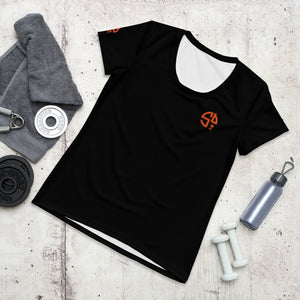 Women's Athletic T-shirt  for Got Pla(yed)id© Black, Tangelo & 15 Shades of Gray 2.0