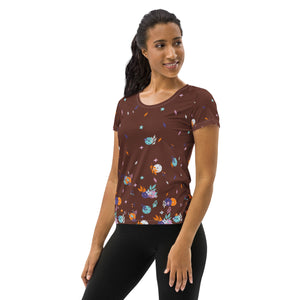 Spring Dink Gradient© Ambient Women's Performance Athletic T-Shirt for Pickleball Enthusiasts