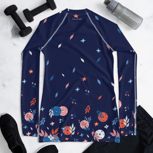 Spring Dink Gradient© Blue Women's Performance Long Sleeve Shirt for Pickleball Enthusiasts, UPF 50+