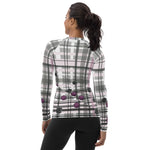Load image into Gallery viewer, Got Pla(yed)id© Grey, Black &amp; Fuchsia Women&#39;s Performance Long Sleeve Shirt for Pickleball Enthusiasts, UPF 50+
