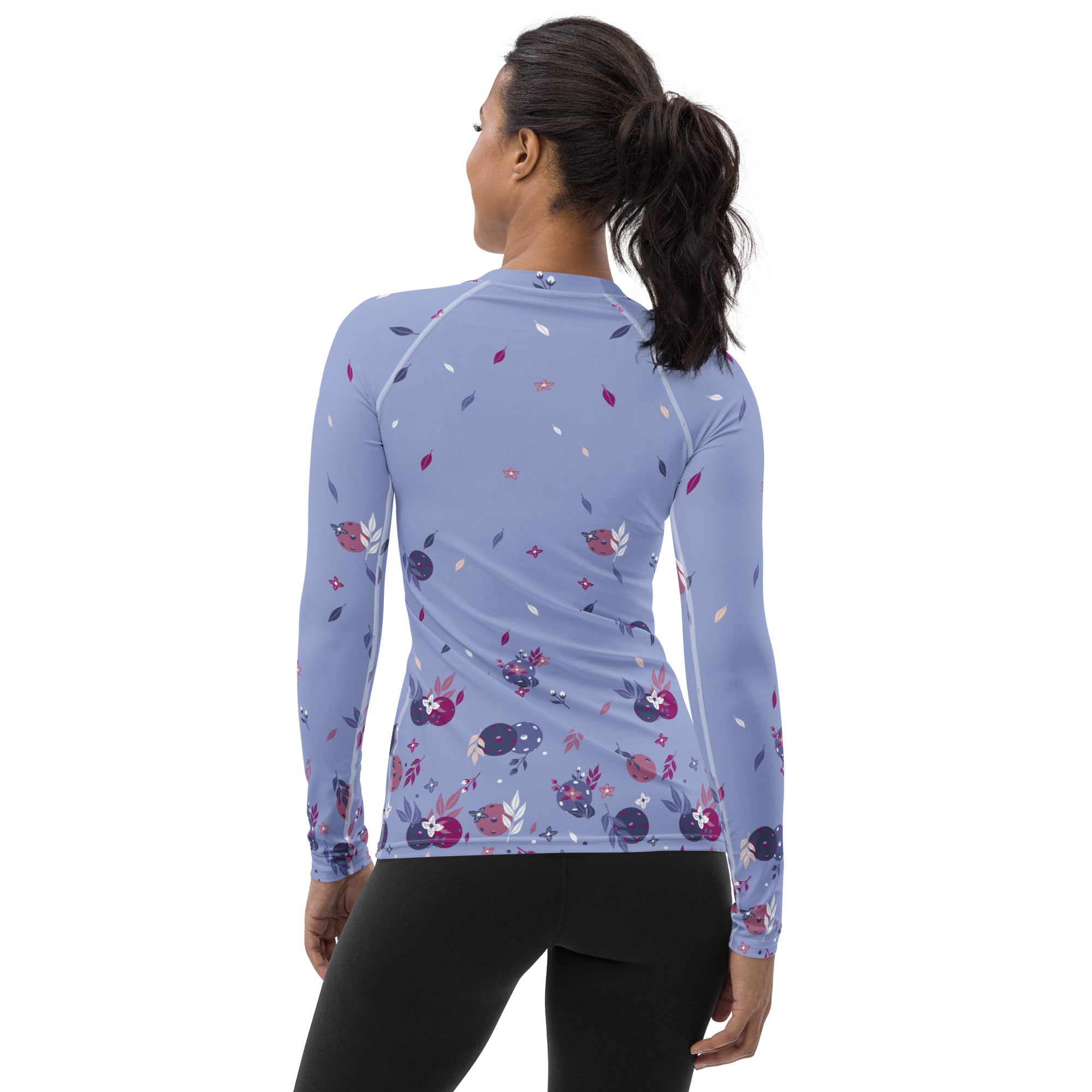 Spring Dink Gradient© Lavender Women's Performance Long Sleeve Shirt for Pickleball Enthusiasts, UPF 50+