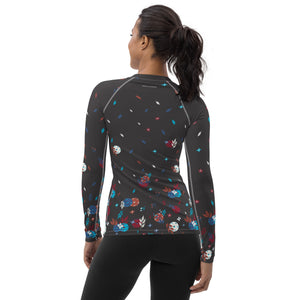 Spring Dink Gradient© Hopeful Discordance Women's Performance Long Sleeve Shirt for Pickleball Enthusiasts, UPF 50+