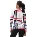 Load image into Gallery viewer, Got Pla(yed)id© Red, White &amp; Blue Women&#39;s Performance Long Sleeve Shirt for Pickleball Enthusiasts, UPF 50+
