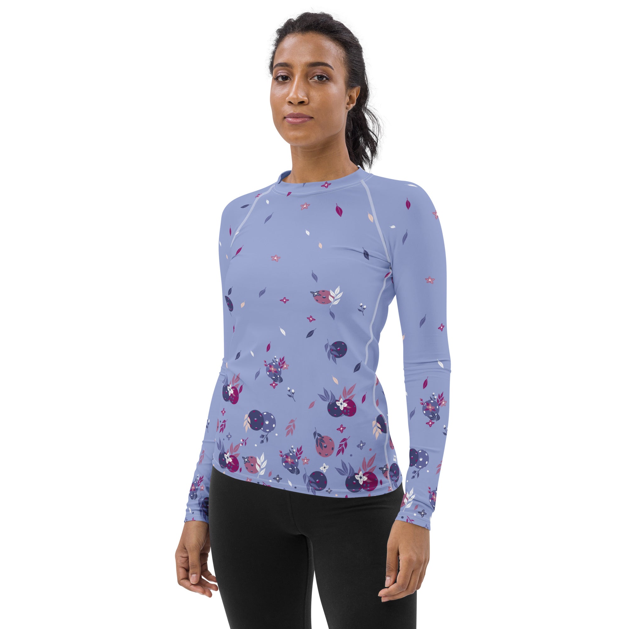 Spring Dink Gradient© Lavender Women's Performance Long Sleeve Shirt for Pickleball Enthusiasts, UPF 50+