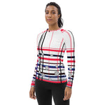 Load image into Gallery viewer, Got Pla(yed)id© Red, White &amp; Blue Women&#39;s Performance Long Sleeve Shirt for Pickleball Enthusiasts, UPF 50+
