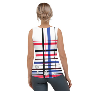Got Pla(yed)id© Red, White & Blue Tank Top for Pickleball Enthusiasts