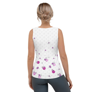 Spring Dink Logo© Gradient Grey & Fuchsia Women's Tank Top for Pickleball Enthusiasts