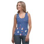 Load image into Gallery viewer, Spring Dink Logo© Gradient Red, White &amp; Blue Tank Top for Pickleball Enthusiasts
