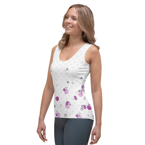 Spring Dink Logo© Gradient Grey & Fuchsia Women's Tank Top for Pickleball Enthusiasts