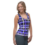 Load image into Gallery viewer, Got Pla(yed)id© Black, White, Blue &amp; Pink Tank Top for Pickleball Enthusiasts

