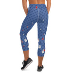 Load image into Gallery viewer, Spring Dink Logo Gradient© Red, White &amp; Blue Capri Leggings for Pickleball Enthusiasts, UPF 50+
