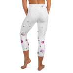 Load image into Gallery viewer, Spring Dink Logo Gradient© Grey &amp; Fuchsia High-Waisted Women&#39;s Pickleball Capris, UPF 50+
