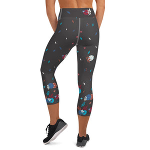 Spring Dink Gradient© Hopeful Discordance Women's High-Waisted Pickleball Capri Leggings, UPF 50+