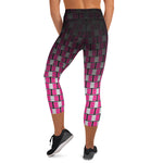 Load image into Gallery viewer, I Campi da Pickleball© Camouflage Ombre  Magenta &amp; Black Women&#39;s High-Waisted Pickleball Capris, UPF 50+
