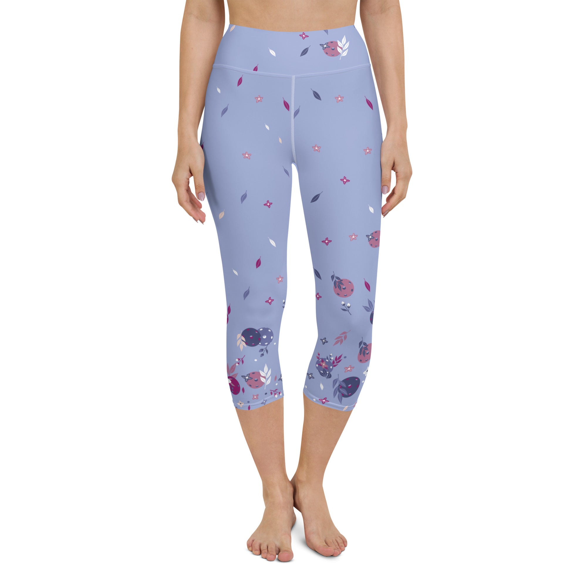 Spring Dink Gradient© Lavender Women's Pickleball Capri Leggings, UPF 50+