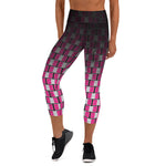 Load image into Gallery viewer, I Campi da Pickleball© Camouflage Ombre  Magenta &amp; Black Women&#39;s High-Waisted Pickleball Capris, UPF 50+
