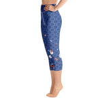 Load image into Gallery viewer, Spring Dink Logo Gradient© Red, White &amp; Blue Capri Leggings for Pickleball Enthusiasts, UPF 50+
