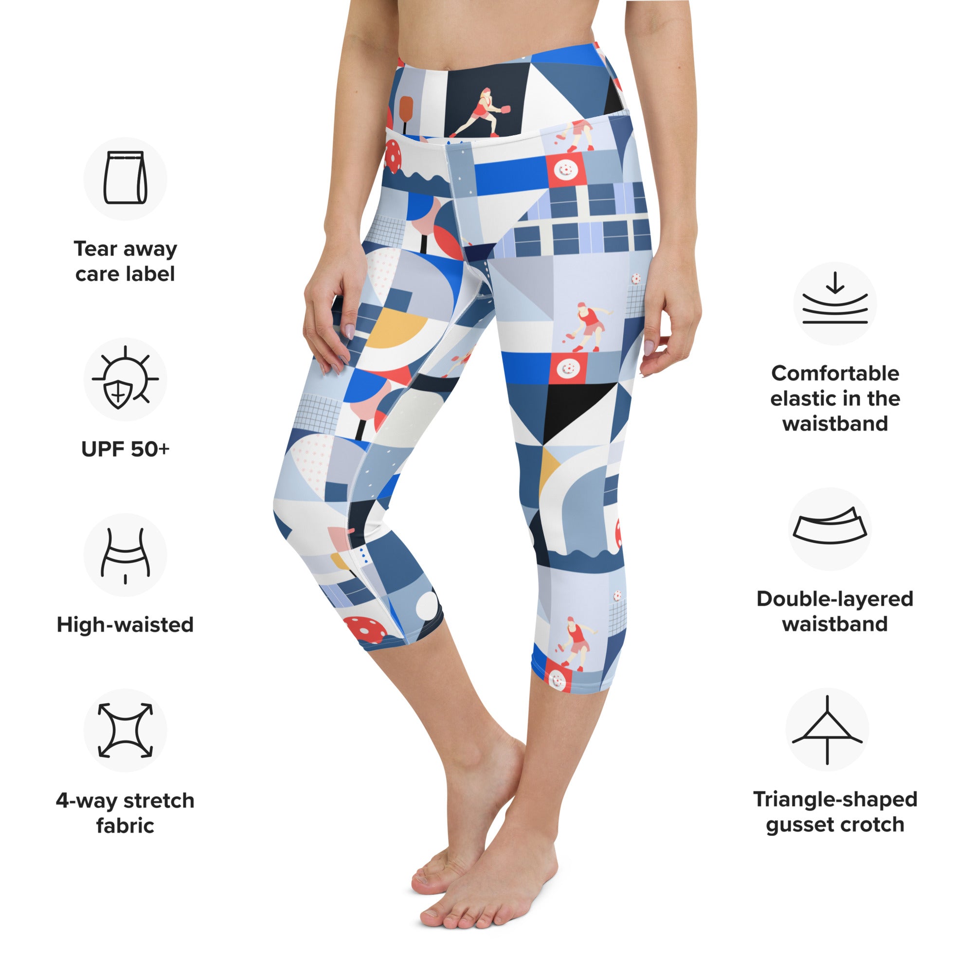 Capri Leggings - Pickleball Print - Funtastic Activewear