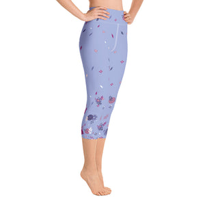 Spring Dink Gradient© Lavender Women's Pickleball Capri Leggings, UPF 50+