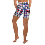 Load image into Gallery viewer, Got Pla(yed)id© Red, White &amp; Blue Women&#39;s High-Waisted Pickleball Shorts, UPF 50+
