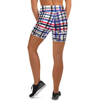 Load image into Gallery viewer, Got Pla(yed)id© Red, White &amp; Blue Women&#39;s High-Waisted Pickleball Shorts, UPF 50+
