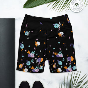 "La Vie en Noir du Pickleball" Spring Dink Gradient© Multi-Colored Women's High-Waisted Pickleball Shorts, UPF 50+