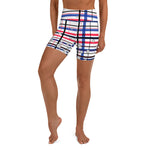 Load image into Gallery viewer, Got Pla(yed)id© Red, White &amp; Blue Women&#39;s High-Waisted Pickleball Shorts, UPF 50+
