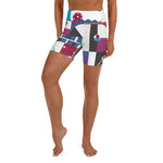 Load image into Gallery viewer, Dink &amp; Drive under the Sun Hopeful Discordance© Women&#39;s High-Waisted Pickleball Shorts, UPF 50+
