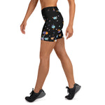 Load image into Gallery viewer, &quot;La Vie en Noir du Pickleball&quot; Spring Dink Gradient© Multi-Colored Women&#39;s High-Waisted Pickleball Shorts, UPF 50+
