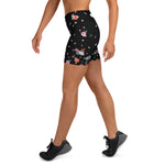 Load image into Gallery viewer, &quot;La Vie en Noir du Pickleball&quot; Spring Dink Gradient© Black &amp; Shades of Gray Women&#39;s High Waisted Women&#39;s Pickleball Shorts, UPF 50+
