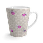 Load image into Gallery viewer, Spring Dink Logo© Beige &amp; Fuchsia Latte Mug for Pickleball Enthusiasts - D(r)ink in Style !
