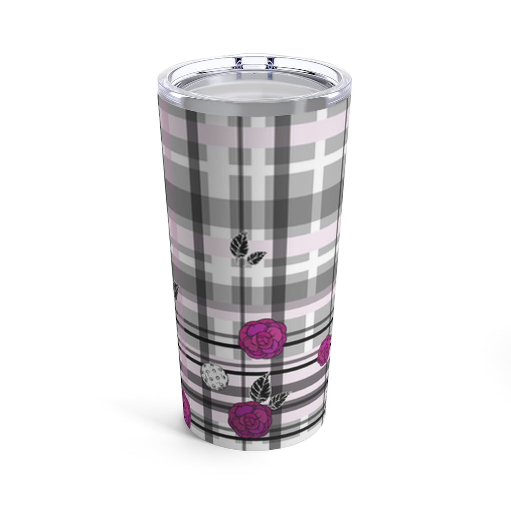 Got Pla(yed)id© Grey & Fuchsia Tumbler 20oz