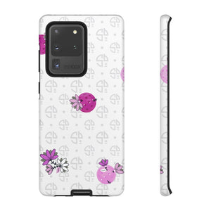 Tough Cases for Various Cell Phone Models - For Pickleball Enthusiasts - Spring Dink Logo Grey & Fuchsia