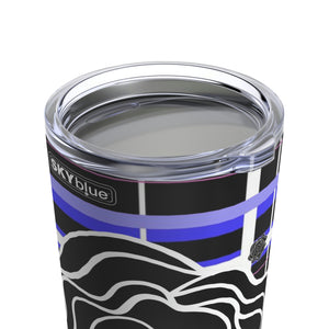 Got Pla(yed)id Fleur© Blue, Black, White & Pink Tumbler 20oz for Pickleball Enthusiasts